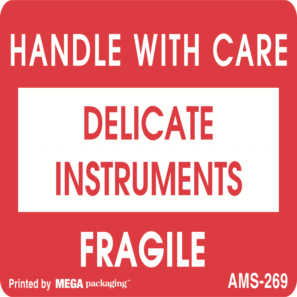 Delicate Instrument - Handle With Care Label - Ampac Supplies