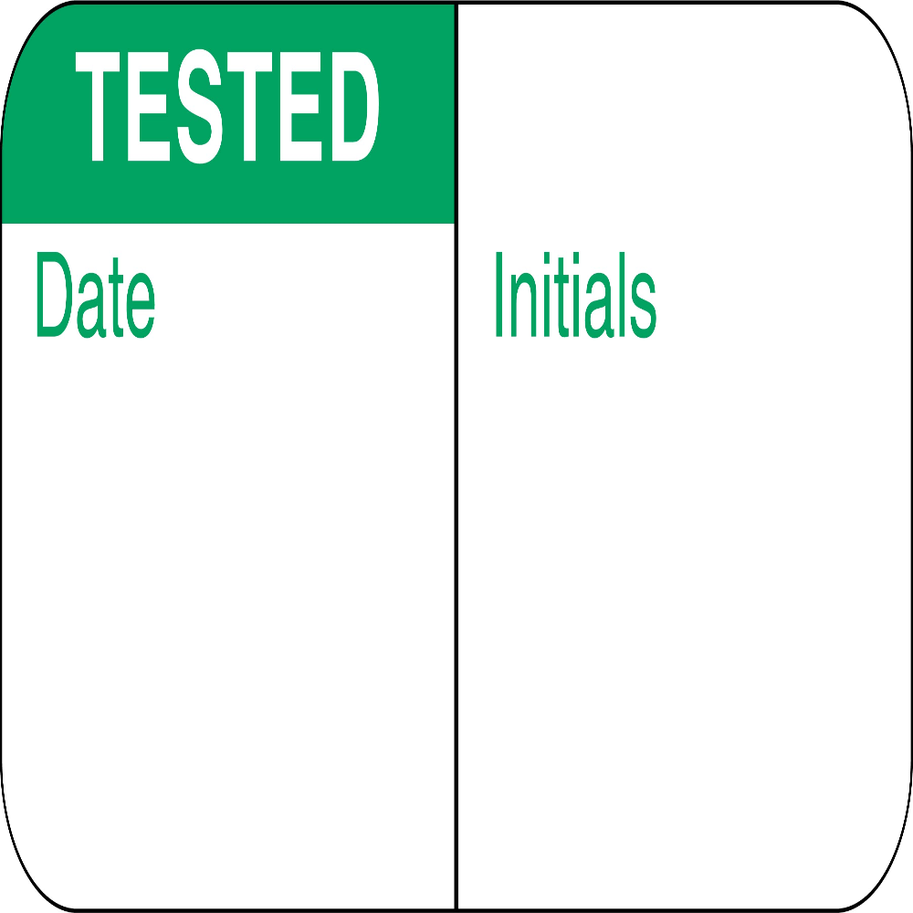 TESTED / DATE / INITIALS Label - AMPAC