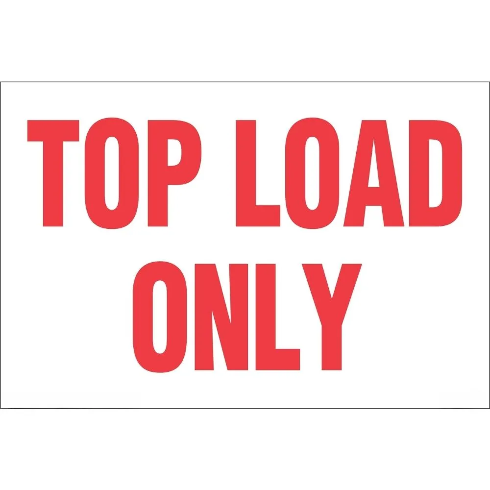 Top Load Only Label 64 | Prevent Improper Loading with Clear Labeling ...