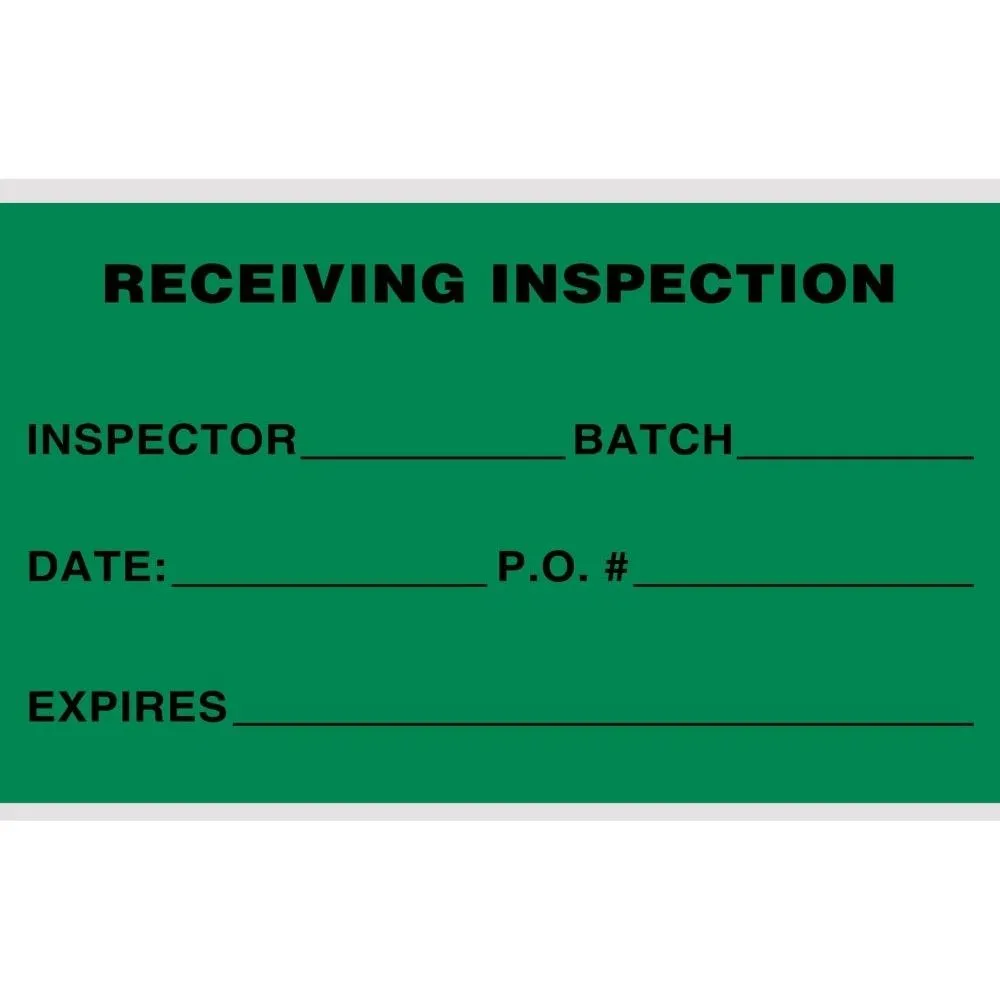 Receiving Inspection Label | Track Incoming Shipments with Clear ...